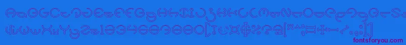 HEATHER THOMAS Hollow Font – Purple Fonts on Blue Background