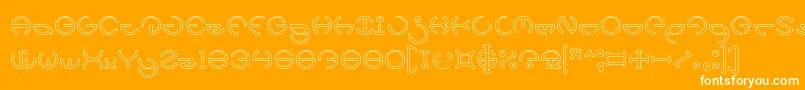 HEATHER THOMAS Hollow Font – White Fonts on Orange Background