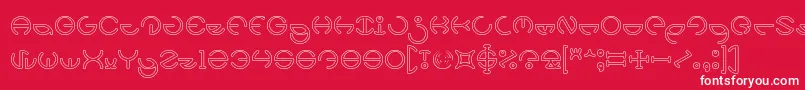HEATHER THOMAS Hollow Font – White Fonts on Red Background