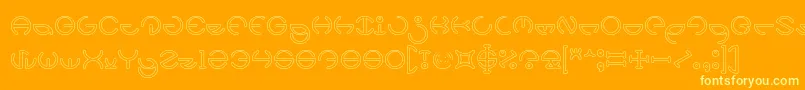 HEATHER THOMAS Hollow Font – Yellow Fonts on Orange Background