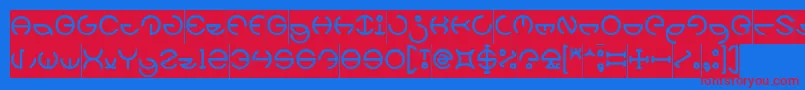 フォントHEATHER THOMAS Inverse – 赤い文字の青い背景