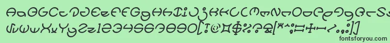 Fonte HEATHER THOMAS Italic – fontes pretas em um fundo verde