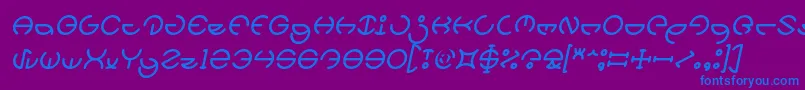 fuente HEATHER THOMAS Italic – Fuentes Azules Sobre Fondo Morado