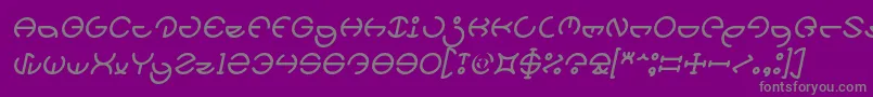 fuente HEATHER THOMAS Italic – Fuentes Grises Sobre Fondo Morado