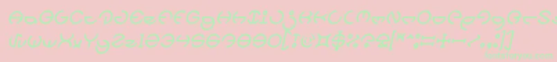 Fonte HEATHER THOMAS Italic – fontes verdes em um fundo rosa