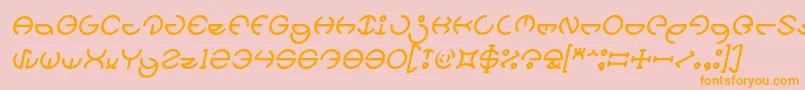 HEATHER THOMAS Italic-fontti – oranssit fontit vaaleanpunaisella taustalla