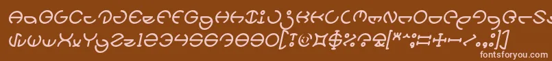 Więcej informacji o czcionce HEATHER THOMAS Italic Czcionka HEATHER THOMAS Italic – różowe czcionki na brązowym tle