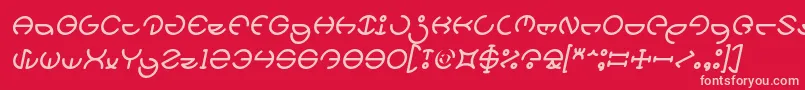 Fonte HEATHER THOMAS Italic – fontes rosa em um fundo vermelho