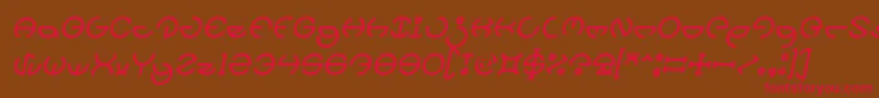 フォントHEATHER THOMAS Italic – 赤い文字が茶色の背景にあります。