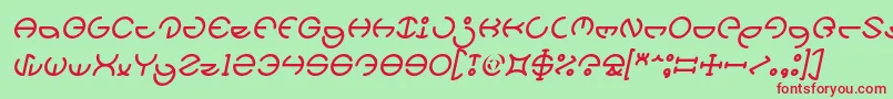 フォントHEATHER THOMAS Italic – 赤い文字の緑の背景