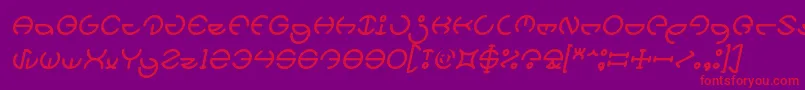 HEATHER THOMAS Italic-fontti – punaiset fontit violetilla taustalla