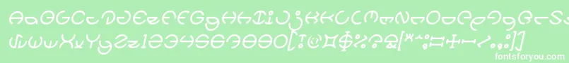 フォントHEATHER THOMAS Italic – 緑の背景に白い文字