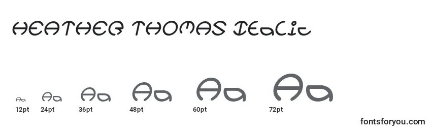Размеры шрифта HEATHER THOMAS Italic