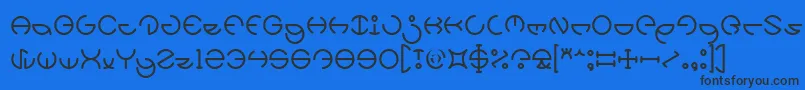 フォントHEATHER THOMAS Light – 黒い文字の青い背景