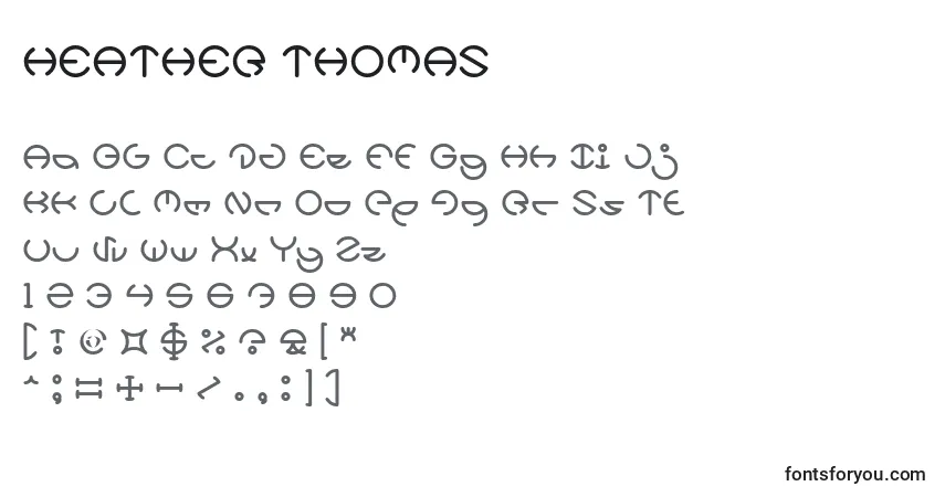 Fuente HEATHER THOMAS - alfabeto, números, caracteres especiales