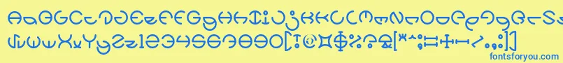 HEATHER THOMAS Font – Blue Fonts on Yellow Background