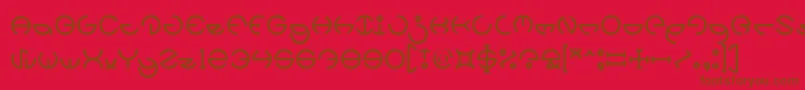 HEATHER THOMAS-Schriftart – Braune Schriften auf rotem Hintergrund