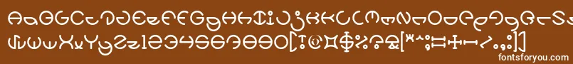 フォントHEATHER THOMAS – 茶色の背景に白い文字