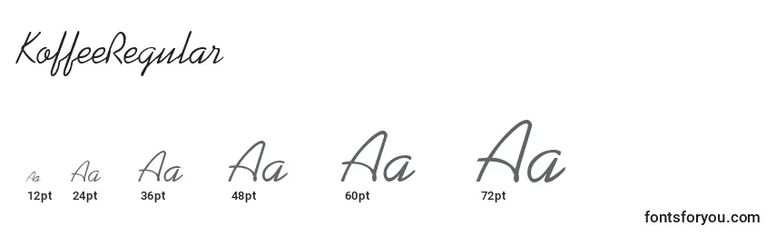 Размеры шрифта KoffeeRegular