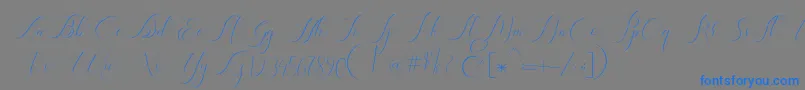 Heavenly Regular demo version-Schriftart – Blaue Schriften auf grauem Hintergrund