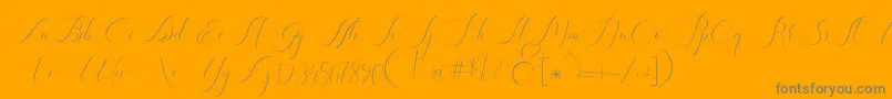 Heavenly Regular demo version-Schriftart – Graue Schriften auf orangefarbenem Hintergrund