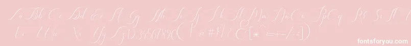 Heavenly Regular demo version-Schriftart – Weiße Schriften auf rosa Hintergrund