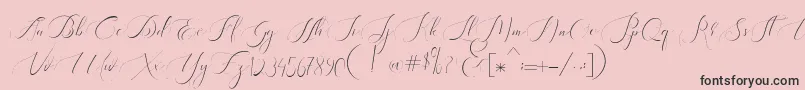 Fonte Heavenly Regular demo version – fontes pretas em um fundo rosa