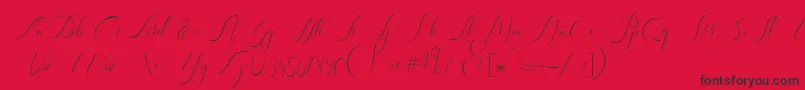 フォントHeavenly Regular demo version – 赤い背景に黒い文字