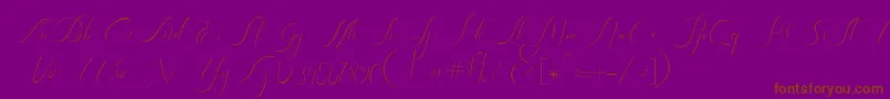 Heavenly Regular demo version Font – Brown Fonts on Purple Background