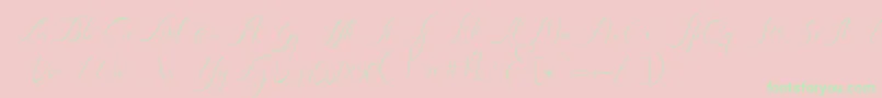 Fonte Heavenly Regular demo version – fontes verdes em um fundo rosa