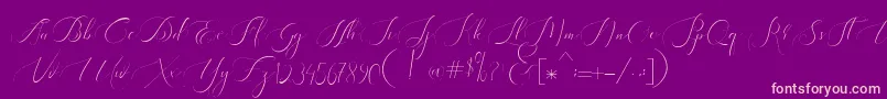 Heavenly Regular demo version-fontti – vaaleanpunaiset fontit violetilla taustalla