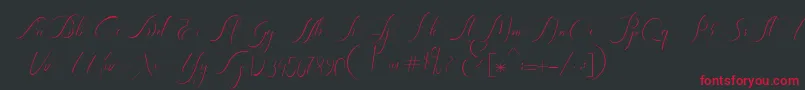 Heavenly Regular demo version Font – Red Fonts on Black Background