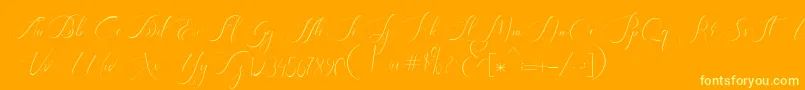 fuente Heavenly Regular demo version – Fuentes Amarillas Sobre Fondo Naranja