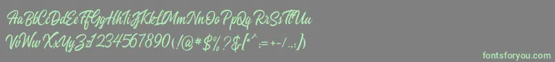 Heavenly Script Font – Green Fonts on Gray Background