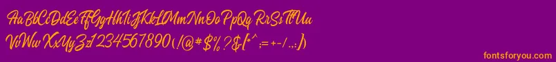 Шрифт Heavenly Script – оранжевые шрифты на фиолетовом фоне
