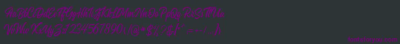 Heavenly Script Font – Purple Fonts on Black Background