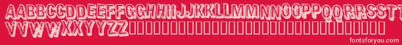 Więcej informacji o czcionce HEAVR Czcionka HEAVR – różowe czcionki na czerwonym tle