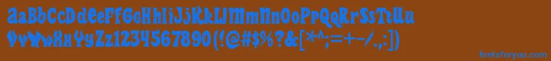heavy heap Font – Blue Fonts on Brown Background