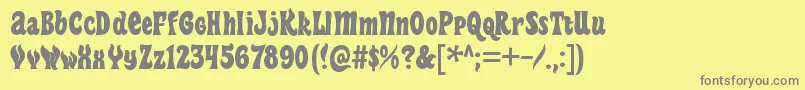 heavy heap Font – Gray Fonts on Yellow Background