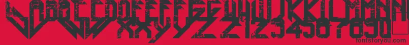 フォントHeavy Metal Blight – 赤い背景に黒い文字