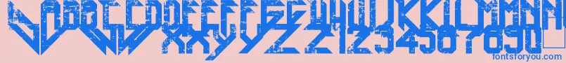 Czcionka Heavy Metal Blight – niebieskie czcionki na różowym tle
