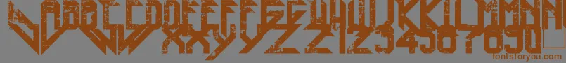 Heavy Metal Blight-Schriftart – Braune Schriften auf grauem Hintergrund