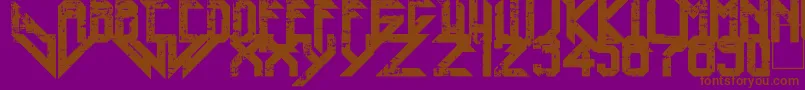 Heavy Metal Blight-Schriftart – Braune Schriften auf violettem Hintergrund