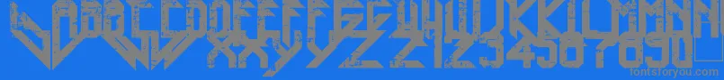 Więcej informacji o czcionce Heavy Metal Blight Czcionka Heavy Metal Blight – szare czcionki na niebieskim tle