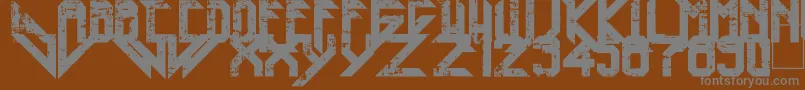 Heavy Metal Blight-Schriftart – Graue Schriften auf braunem Hintergrund