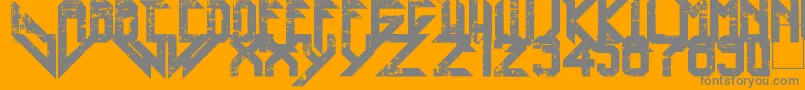 Lisätietoja Heavy Metal Blight-fontista Heavy Metal Blight-fontti – harmaat kirjasimet oranssilla taustalla
