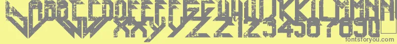 Heavy Metal Blight-fontti – harmaat kirjasimet keltaisella taustalla