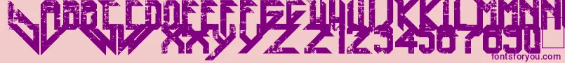 フォントHeavy Metal Blight – ピンクの背景に紫のフォント