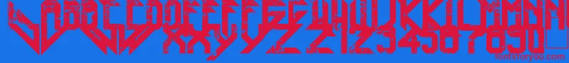 fuente Heavy Metal Blight – Fuentes Rojas Sobre Fondo Azul