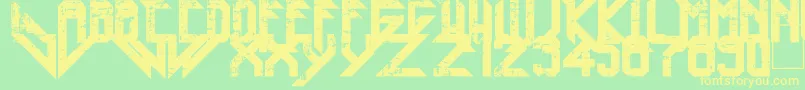 Шрифт Heavy Metal Blight – жёлтые шрифты на зелёном фоне